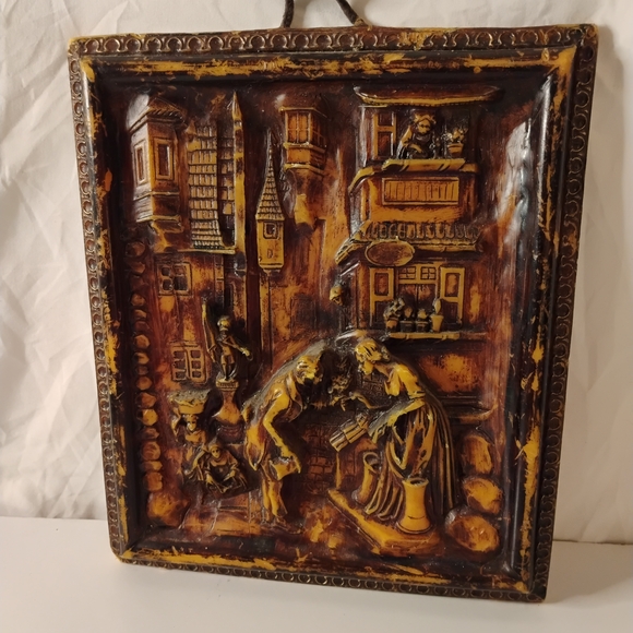 Germany Mid-Century Wax Relief Sculpture Plaque